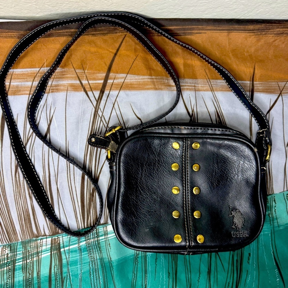 Black Vintage USPA Crossbody Bag